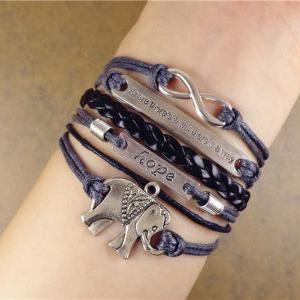 Personalized Hope Bracelet, Elephan..