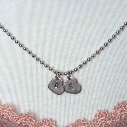Initial Necklace, Sister Necklace, Heart Necklace,..