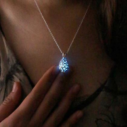 Water Drop Glowing Necklace, Birthday Gifts, Gifts..