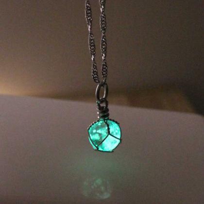 Turquoise Glowing Necklace, Birthday Gift, Gifts..