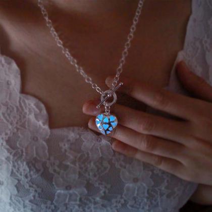 Heart Glowing Necklace, Birthday Gifts, Gifts For..