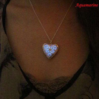 Free Shipping Heart Glowing Necklace,Locket Necklace,Gift For Him,Gifts For Her,Birthday Gifts