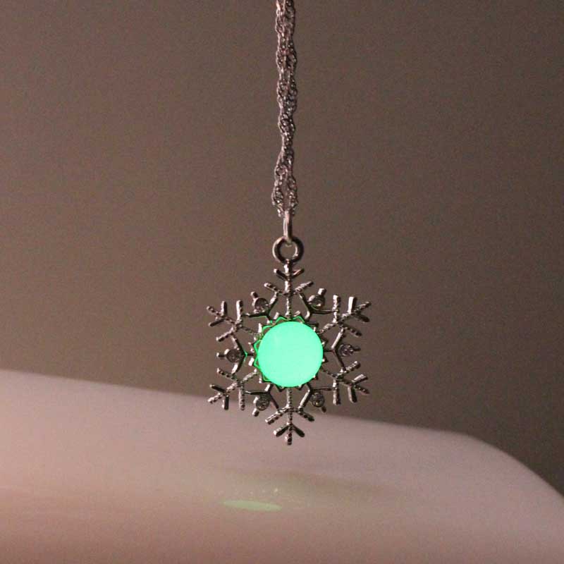 Snowflower Glowing Necklace, Turquoise Glowing Necklace, Birthday Gift, Gifts For Her