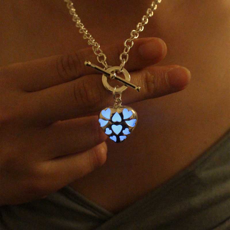 Heart Glowing Necklace, Birthday Gifts, Gifts For Her, Valentine's Day